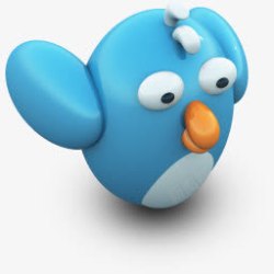 Twitting蓝色小鸟立体素材