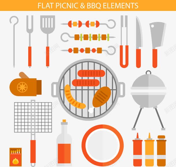 手绘烤肉矢量图ai免抠素材_新图网 https://ixintu.com BBQ 扁平 手绘 烤肉 矢量图