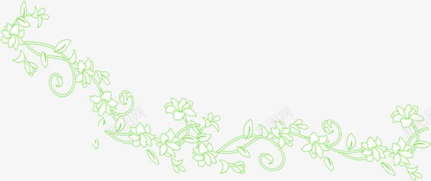 绿色花纹装饰元素png免抠素材_新图网 https://ixintu.com 元素 绿色 花纹 装饰
