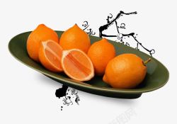 一盘橙子一盘红橙甜橙高清图片