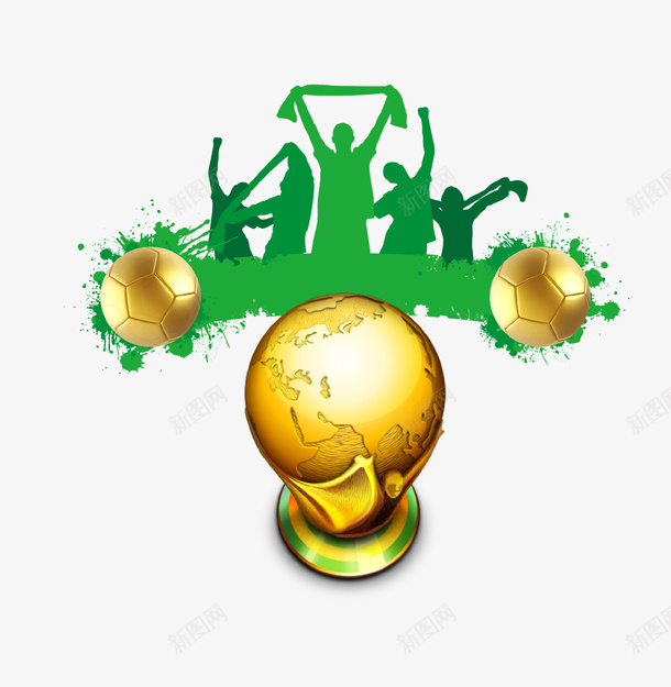 绿色创意世界杯人物剪影psd免抠素材_新图网 https://ixintu.com 世界杯 人物 创意设计 剪影 绿色 运动会 金球