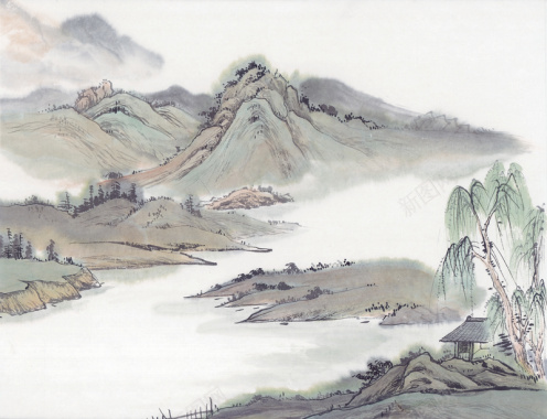 中国风古代画27背景