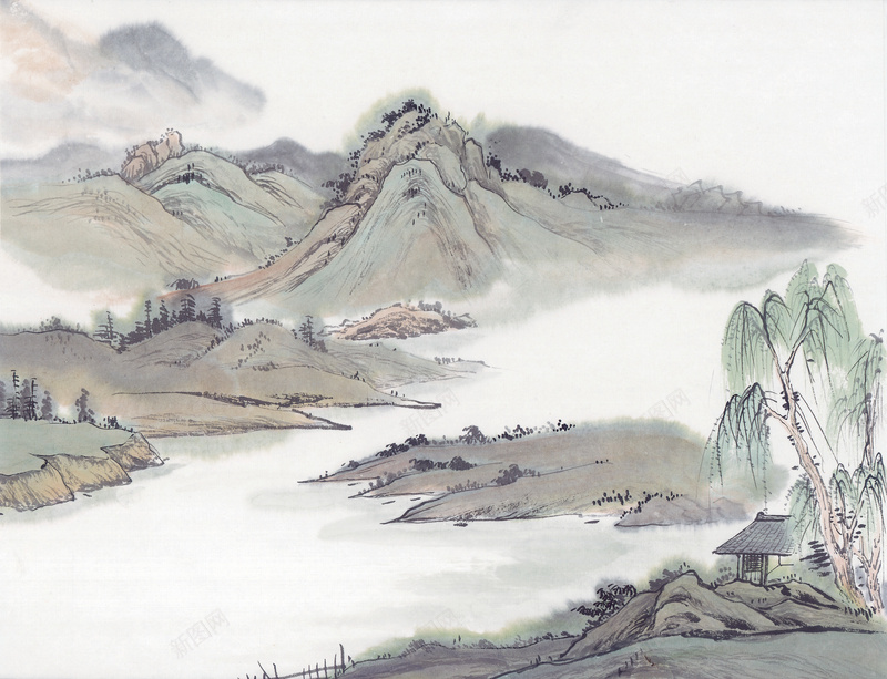 中国风古代画27jpg设计背景_新图网 https://ixintu.com 中国风 古代画 复古 手绘画