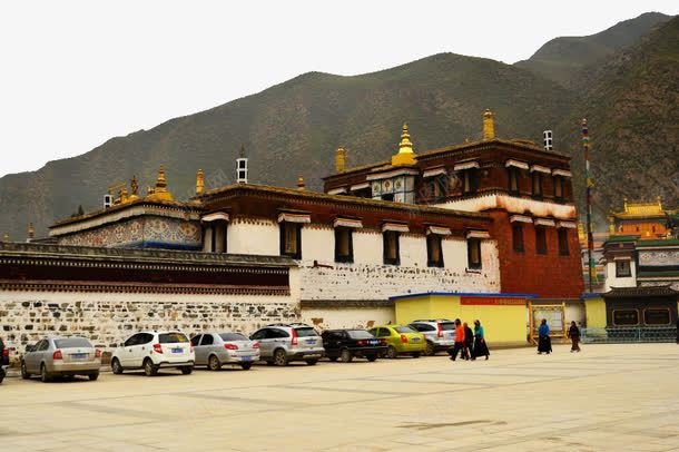 甘肃甘南拉卜楞寺风景2矢量图eps免抠素材_新图网 https://ixintu.com 复古 旅游 甘肃 矢量图