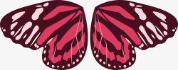 红色蝴蝶翅膀插画矢量图素材
