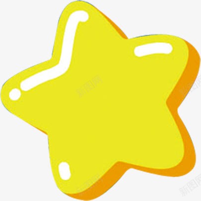 黄色立体星星装饰手绘png免抠素材_新图网 https://ixintu.com 星星 立体 装饰 黄色