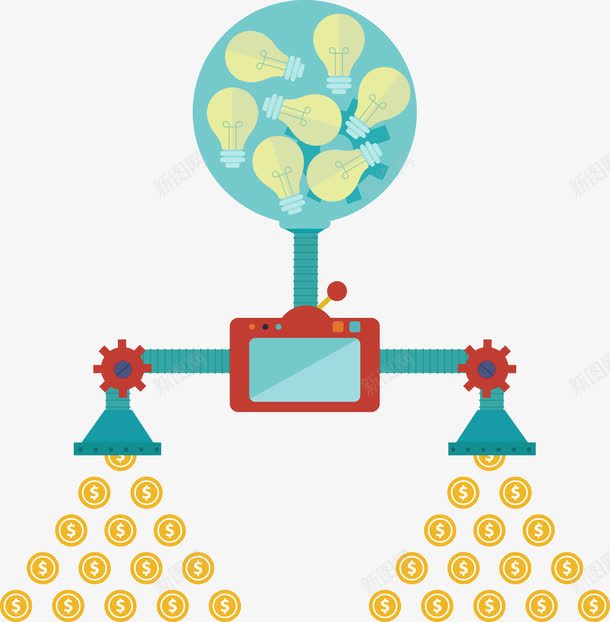 创意生钱过程png免抠素材_新图网 https://ixintu.com PNG图片 创意 掉金币 生钱 矢量素材 金币