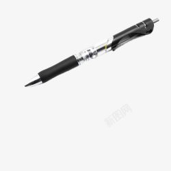 水性笔设计黑色按压式水性笔针管头高清图片