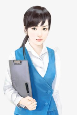 手绘文员美女素材