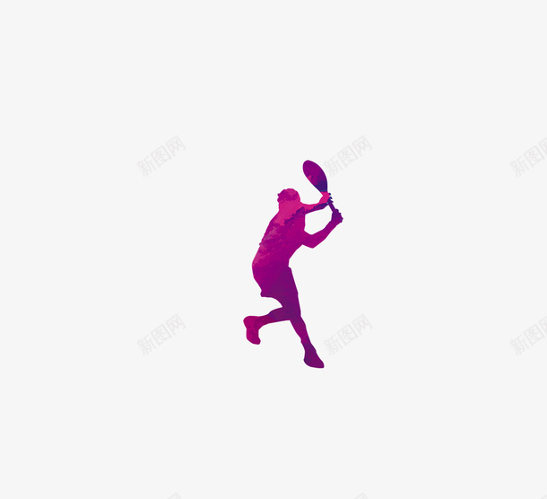 紫色打网球psd免抠素材_新图网 https://ixintu.com 手绘 紫色 网球 运动