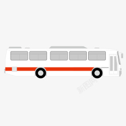 白色扁平公交车矢量图素材