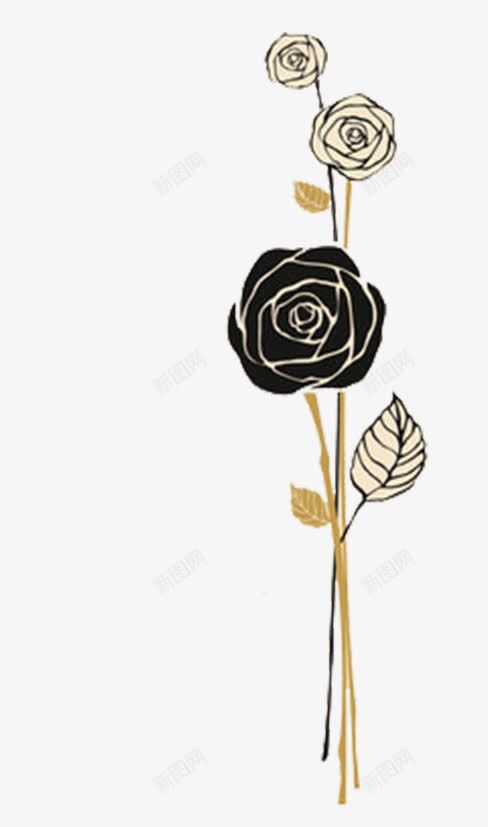 手绘玫瑰花朵png免抠素材_新图网 https://ixintu.com 手绘 玫瑰 花朵 装饰图案