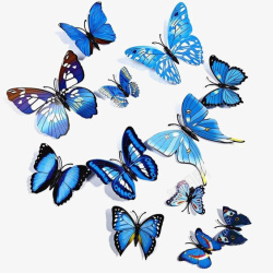 蓝色蝴蝶元素素材