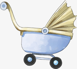 创意婴儿车手绘婴儿车矢量图高清图片