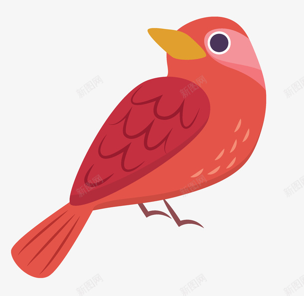 红色的鸟psd免抠素材_新图网 https://ixintu.com 卡通 画 红 鸟