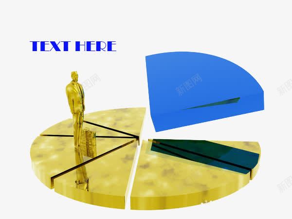 3D饼图金人png免抠素材_新图网 https://ixintu.com 3D PPT 金人 饼图