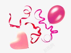 粉色浪漫气球装饰图案素材