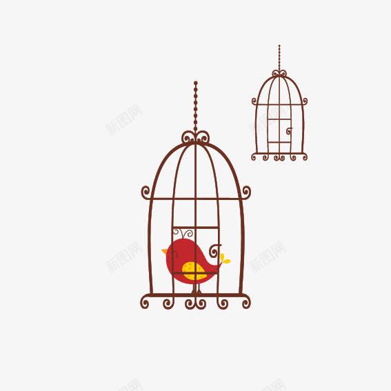 鸟笼子元素png免抠素材_新图网 https://ixintu.com 儿童画 卡通 可爱 鸟笼