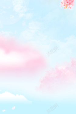樱花粉清新粉嫩樱花天空背景高清图片