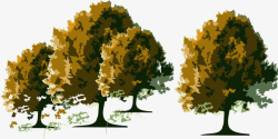 秋天树木矢量图素材