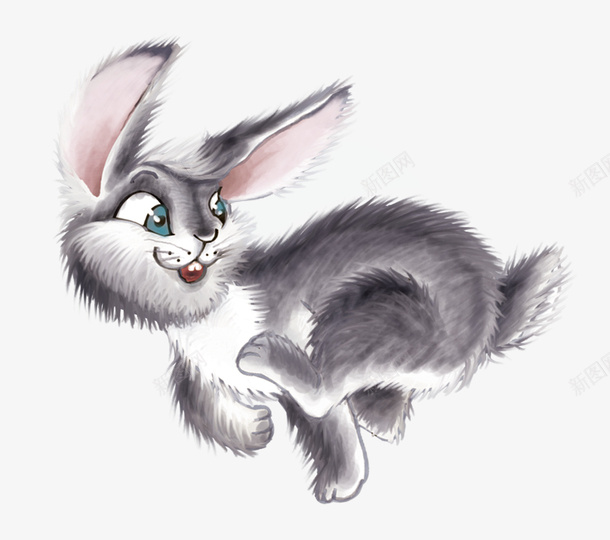 灰色卡通兔子png免抠素材_新图网 https://ixintu.com 兔子 卡通兔子 漂亮兔子 灰色兔子
