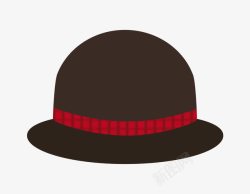 黑色红条女士帽子素材