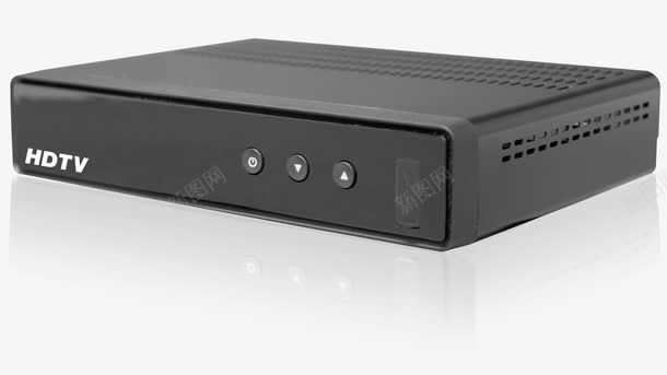 黑色HD机顶盒png免抠素材_新图网 https://ixintu.com 产品实图 机顶盒 高清 黑色