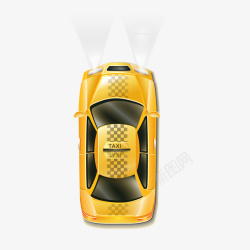 黄色出租车俯视图矢量图素材