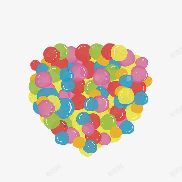 彩色心形气球png免抠素材_新图网 https://ixintu.com 彩色 心形 气球