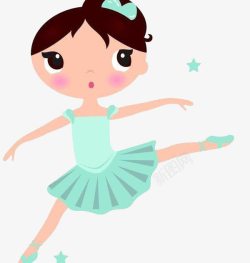 绿裙子的女孩芭蕾女孩高清图片