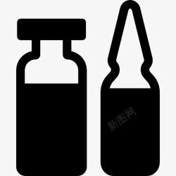 药品瓶两支图标高清图片