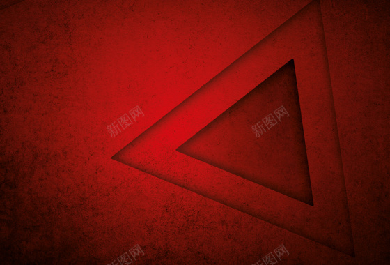 红色三角立体质感深色背景背景