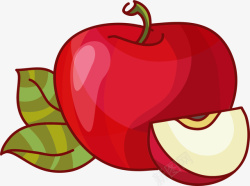 美味水果红色苹果矢量图素材