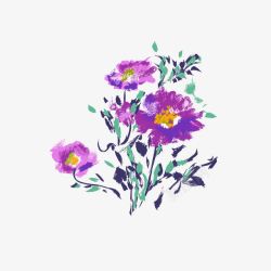 中国风紫色的花素材