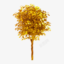 黄金叶子黄金色发财树格式高清图片