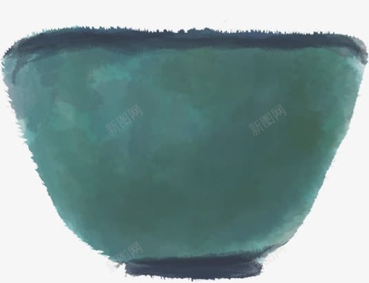 手绘蓝色复古陶瓷碗png免抠素材_新图网 https://ixintu.com 复古 瓷碗 蓝色