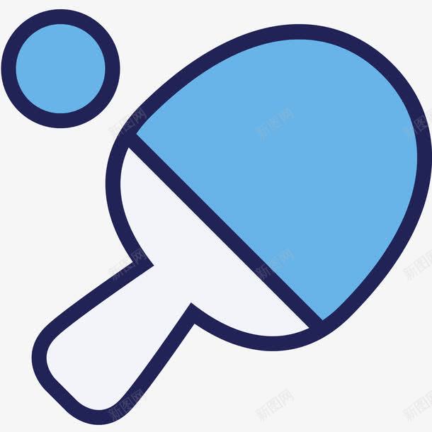 乒乓球拍png免抠素材_新图网 https://ixintu.com 乒乓球 乒乓球拍 卡通球拍 蓝色球拍