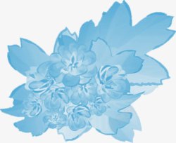 蓝色花朵元素素材