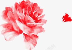 手绘精美红色漫画花朵装饰素材