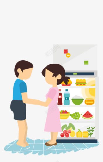 卡通png免抠素材_新图网 https://ixintu.com 冰箱 卡通 夫妻 新婚