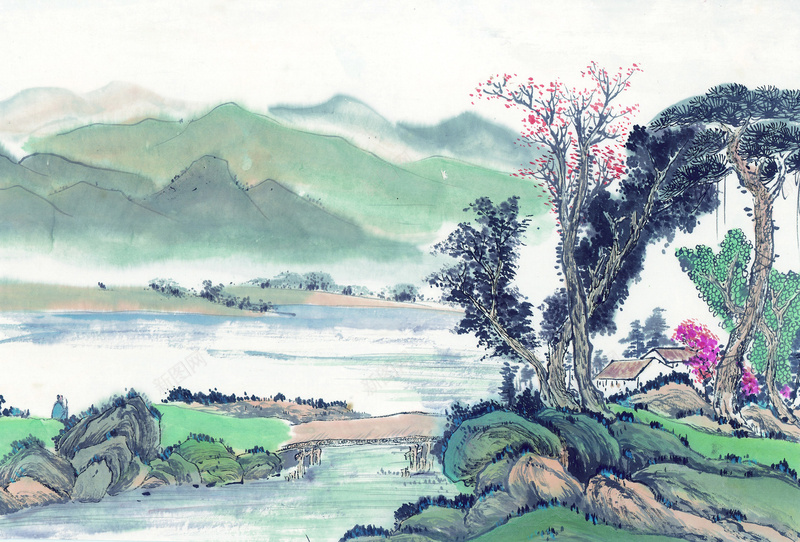 中国风古代画41jpg设计背景_新图网 https://ixintu.com 中国风 古代画 复古 手绘画