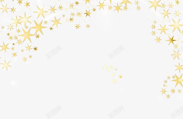 金色星星装饰png免抠素材_新图网 https://ixintu.com 星星装饰 装饰素材 设计素材 金色星星