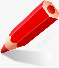 手绘红色卡通铅笔png免抠素材_新图网 https://ixintu.com 卡通 红色 铅笔