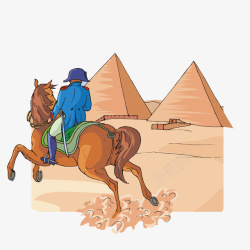 骑着马的埃及人素材