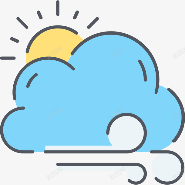 太阳和云png免抠素材_新图网 https://ixintu.com png素材 云 太阳 手绘