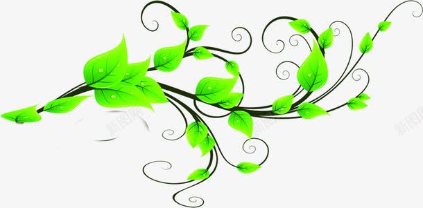 创意手绘绿色的植物形状png免抠素材_新图网 https://ixintu.com 创意 形状 植物 绿色