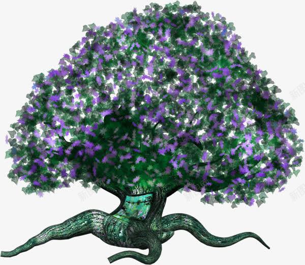 紫色古树png免抠素材_新图网 https://ixintu.com 创意 古树 手绘 树木 紫色