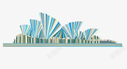 世界旅游日png免抠素材_新图网 https://ixintu.com 建筑 悉尼歌剧院 旅行 旅行素材 线条装饰 蓝色
