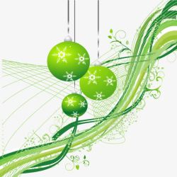 圣诞绿色吊球装饰素材