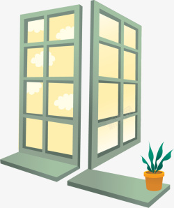 开着的窗户手绘窗户矢量图高清图片